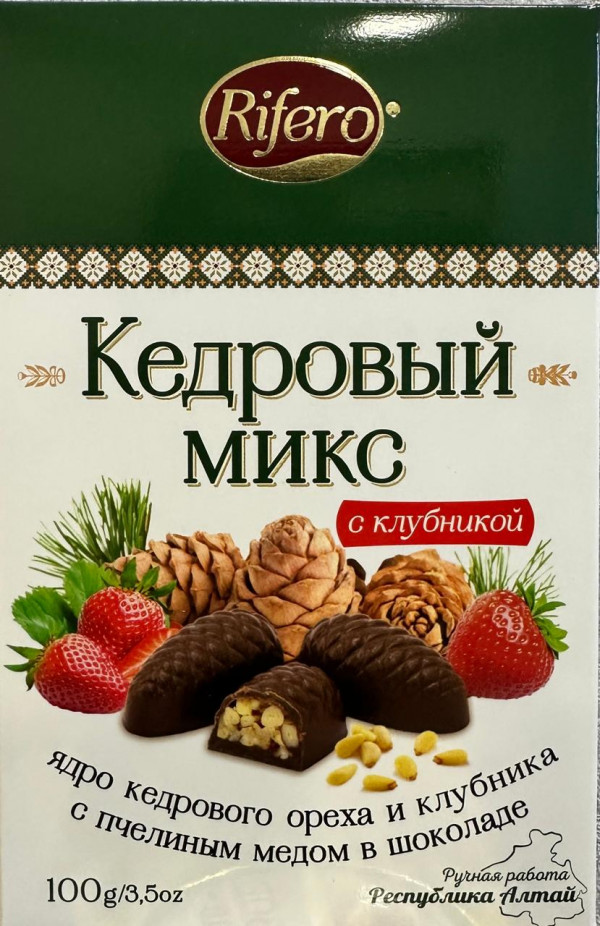 №1 Риф и ко Конфеты "Кедровый микс КЛУБНИКА" 100г     в Ногинске