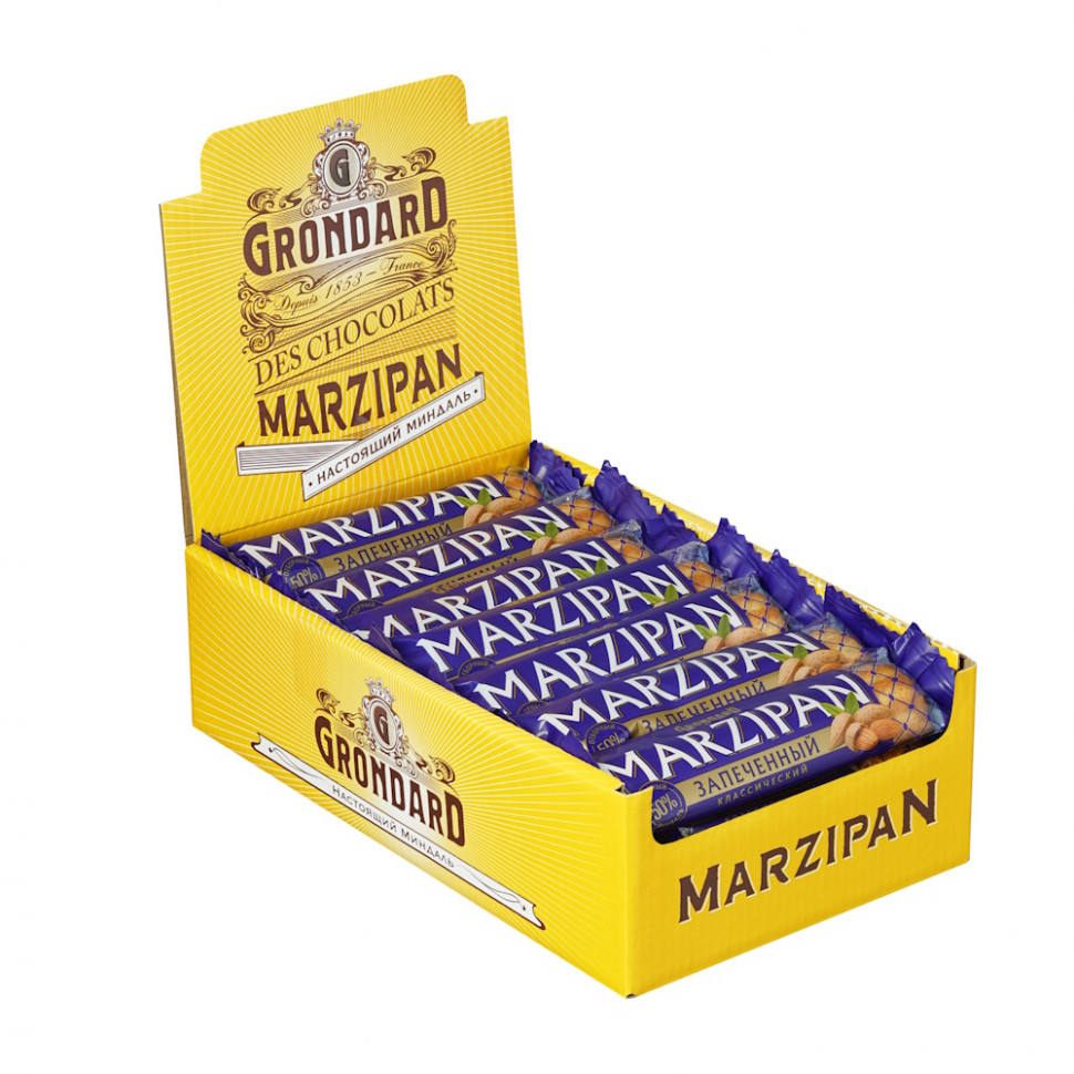  TM Grondard   (11161) Батончики НЕглазированные Марципановые Запечённые, (28шт по 40г)    в Ногинске