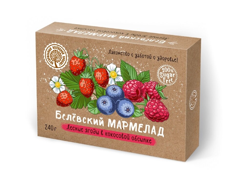  Мармелад белевский на фруктозе 240г "ЛЕСНЫЕ ЯГОДЫ"  в Ногинске